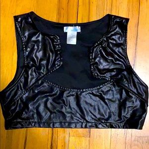 Leather crop top